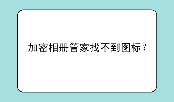 加密相册管家找不到图标？