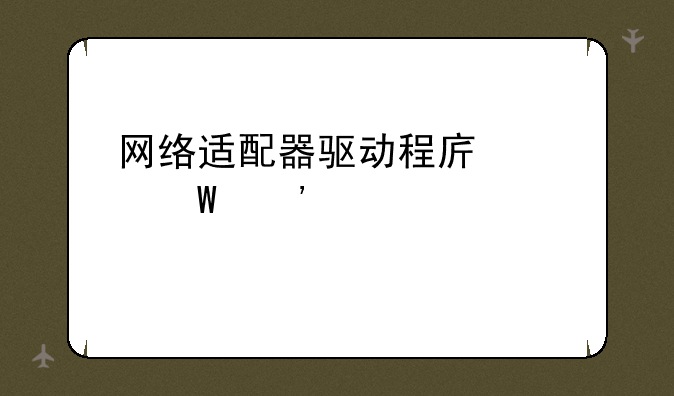网络适配器驱动程序如何安装win10
