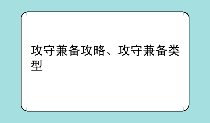 攻守兼备攻略、攻守兼备类型