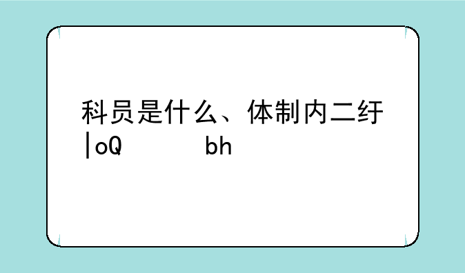 科员是什么、体制内二级主任科员是什么